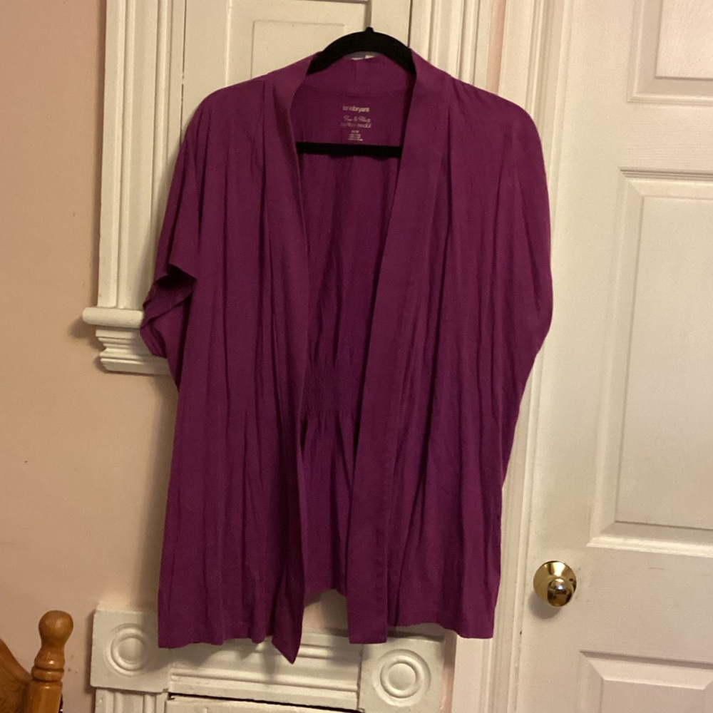 Lane Bryant Purple Cardigan Sweater V-Neck Knit